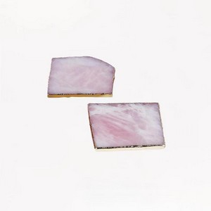 ESNABOX-天然水晶杯垫<br />（粉色 两片装）