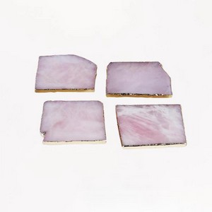 ESNABOX-天然水晶杯垫<br />（粉色 四片装）